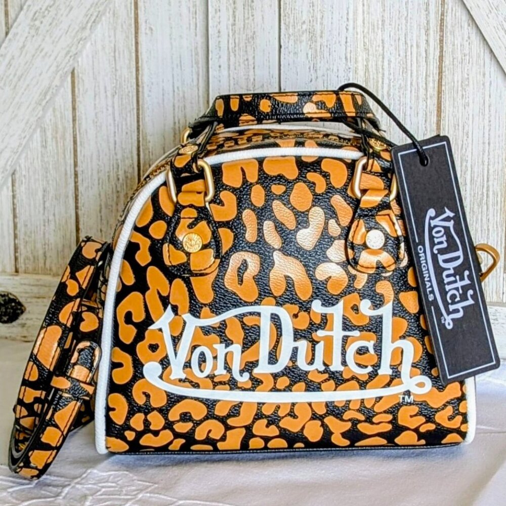 NWT Von Dutch Orange Cheetah Bowling Bag 🐆 - Picture 2 of 7